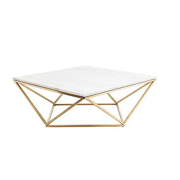 Table centrale industrielle en métal en marbre avec pied en fer, Table basse décorative de Style Vintage/Table d'emboîtement exportation de l'inde