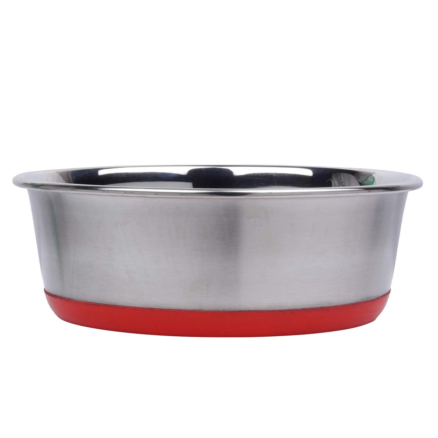 red heavy feeder dog bowl