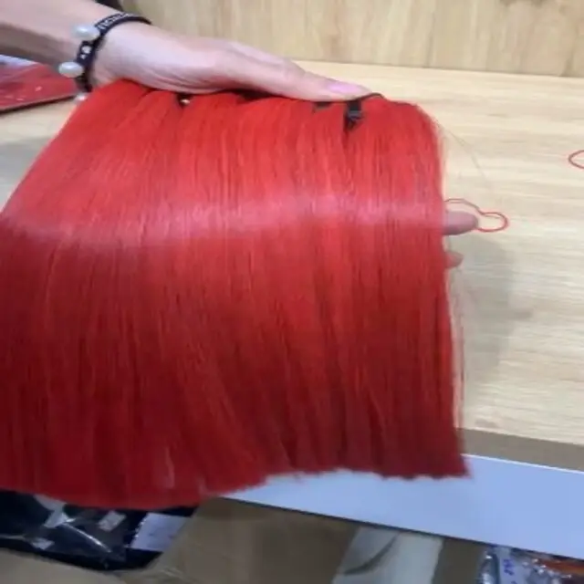 Paquetes rojos súper dobles dibujados 100% Extensiones de cabello liso rojo puro humano alineado con cutícula virgen natural sin procesar