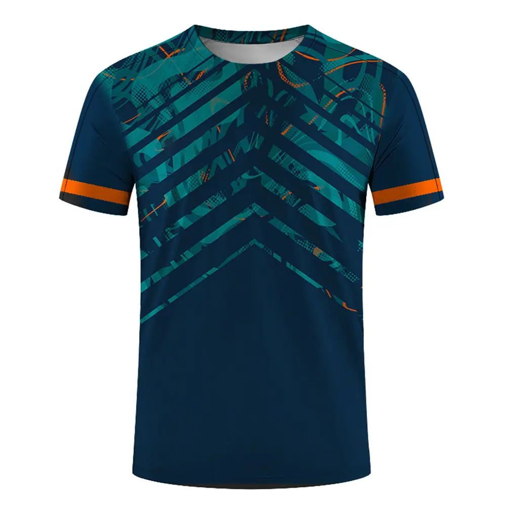 スリムフィットサッカージャージーシャツをカスタマイズ卸売昇華ランニングウェア昇華TシャツポリエステルTシャツ