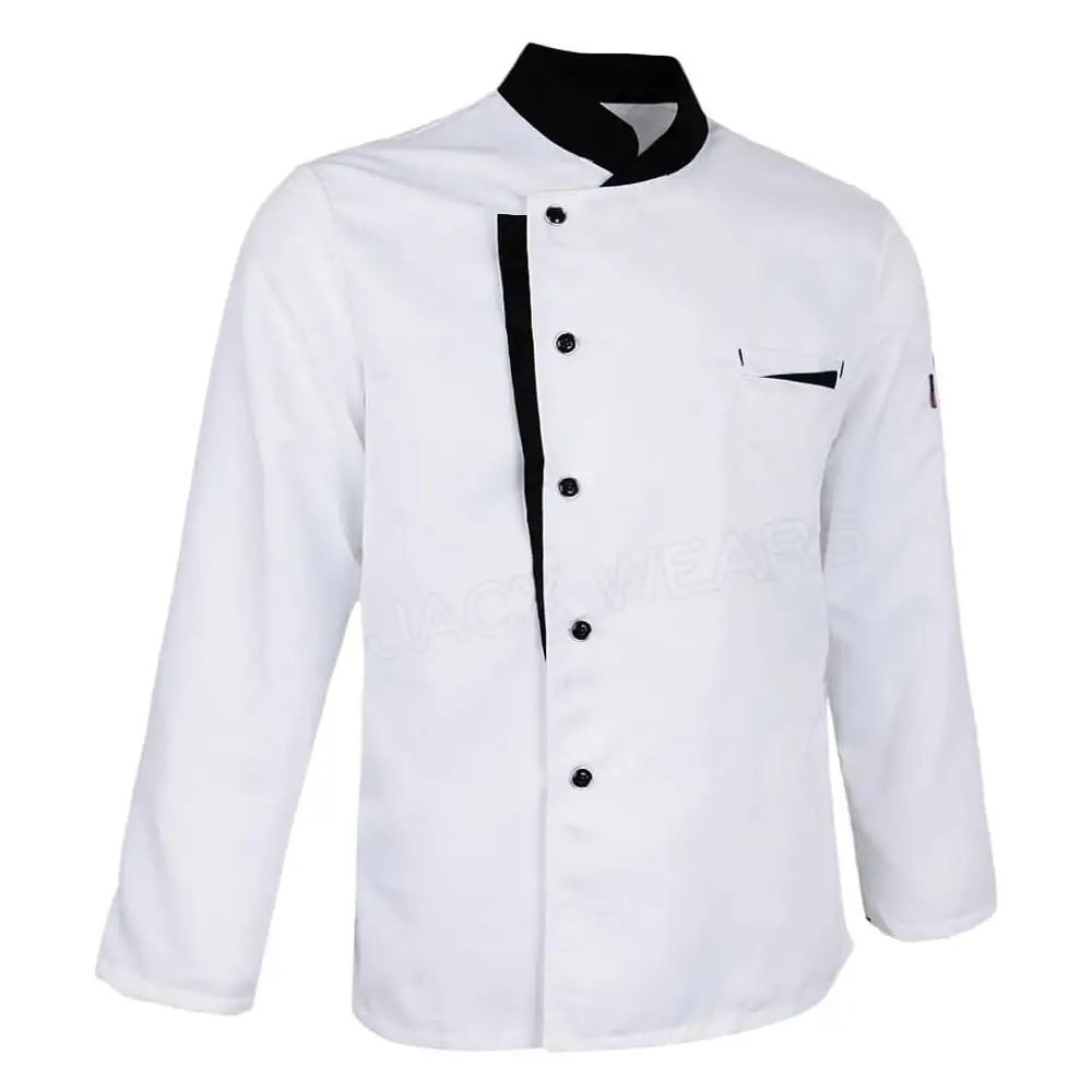 Alta calidad Hotel restaurante logotipo personalizado impresión Chef camisa algodón al por mayor Chef cocinero uniforme Chef camisa