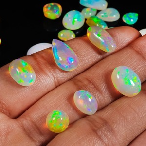 AAA + etiyopya Welo yangın bombeli kesim opal  Lot Mix şekil Opal takı yapımı için cilalı ve kullanıma hazır - Product Image 3