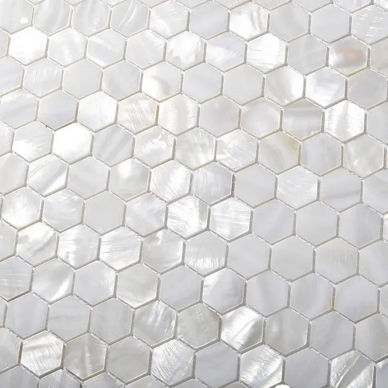 High-End Iridescent Black Lip Hexagon Mother Of Pearl Wall Mosaic Tiles For Commercial Hotel Restaurant Project