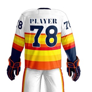 เสื้อกีฬาฮอกกี้น้ำแข็งสีส้มสำหรับผู้ชายและผู้หญิงเสื้อกีฬาฮอกกี้ทำจากผ้าใบสีส้มโลโก้ออกแบบได้ตามต้องการ - Product Image 5