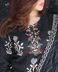 Hazır giyim Reyon nakış etnik Kurti çifti baskılı iş hint ve pakistan Salwar Kameez Suit
