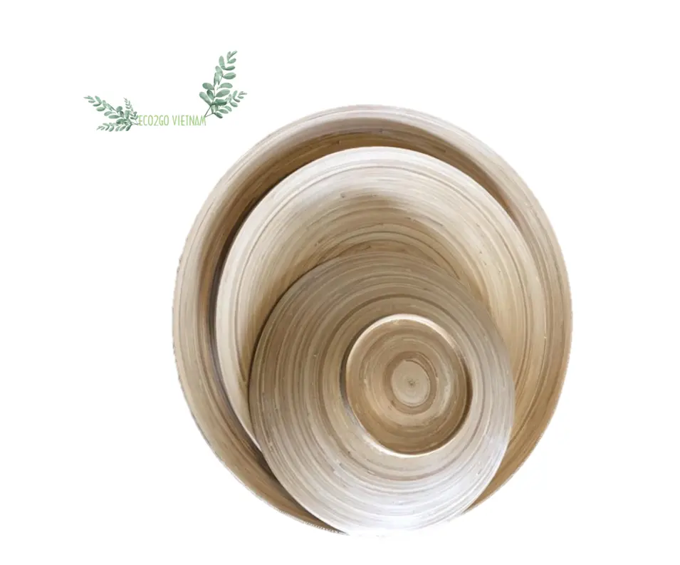 Экологически чистые бамбуковые тарелки, бамбуковые тарелки, многоразовые с 100% натуральным бамбуком во Вьетнаме от Eco2go