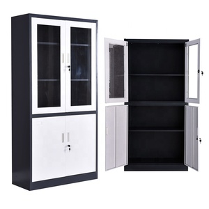 Gõ xuống hiển thị kim loại Tủ hồ sơ sắt lưu trữ cửa kính kệ sách văn phòng tập tin Tủ thiết bị - Product Image 1