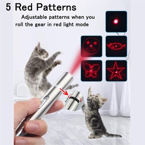 2024 Modell für tragbare mini-multifunktionale Rot-UV-Licht-Taschenlampe grünes Licht Katzen-Laser-Zeiger Stift-Spielzeug für Katzen - Product Image 3