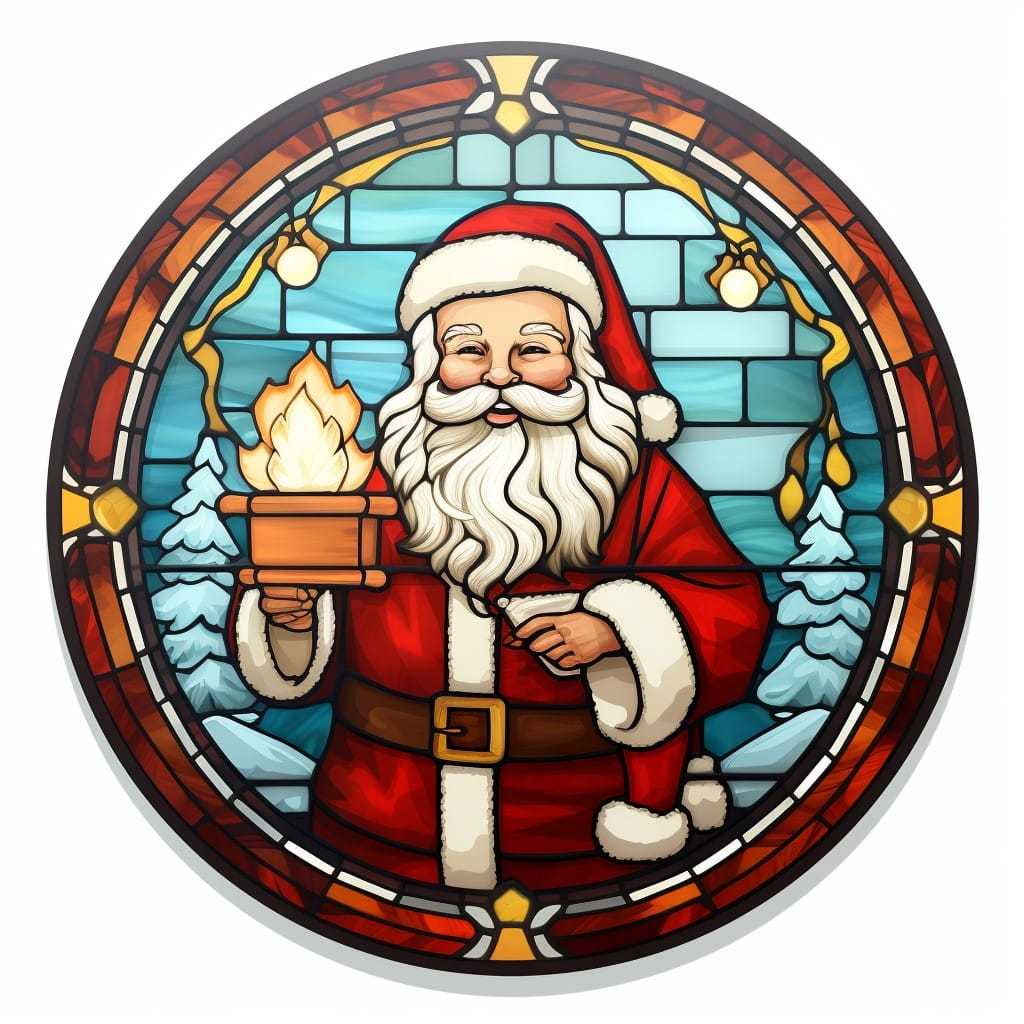 Santa holding lantern