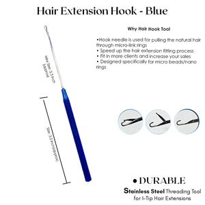 Herramienta para tirar del pelo, herramientas para extensiones de cabello, enhebrador de aguja de bucle, gancho para tirar, herramienta de cuentas de ganchillo para extensiones de queratina de cabello o trama - Product Image 2