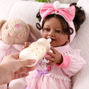 Babeside Una 20 Zoll Afroamerikanische Lebensechte Vinyl-Reborn-Babypuppe Weiches Spielzeug Mini Weichkörper Kleinkind Geschenk - Product Image 5