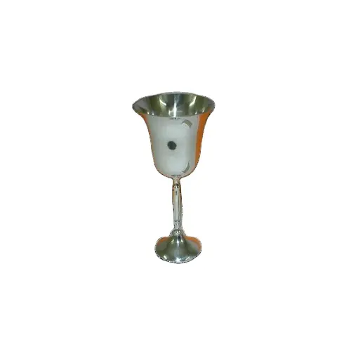 Toptan fiyat gümüş kadeh fincan yüksek kaliteli Metal şarap bardağı kullanımı için restoran el yapımı toplu