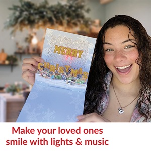<strong>Greetings</strong> Pop up Christmas Card with Lights and Music 'It's the Most Wonderful Time of the Year' Stunning 3D Christmas Card - Product Image 4