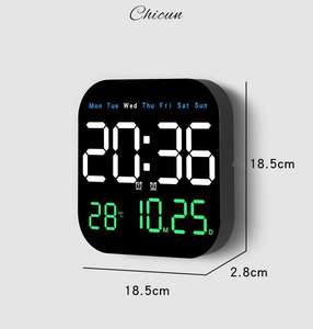 Desktop da parete di grandi dimensioni con Display della temperatura della data di settimana a LED orologio da parete digitale con funzione di conto alla rovescia - Product Image 2