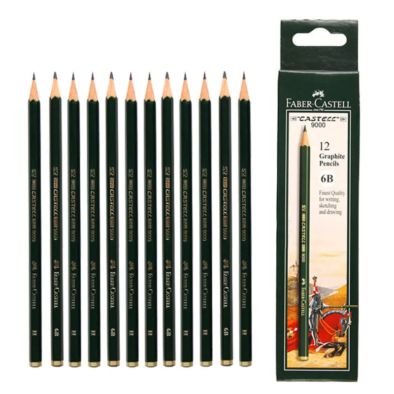 Faber castell 9000 12/caixa grafite esboço do lápis para desenho de exame da faculdade 5 6H H H H H H HB 2 3 4 F B 2B 3B 4B 5B 6B 7B 8B