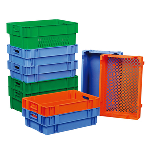 Cajas apilables anidadas gruesas, contenedores de almacenamiento de transporte con ventilación de plástico, cajas de verduras y frutas - Product Image 6