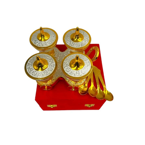 Đức Bạc-Vàng mạ bảng Xe đẩy đặt 4 bát 8 \ "x 8 \" (3 \ "đường kính) cho hôn nhân phục vụ mukwas hạt kẹo vv. - Product Image 4