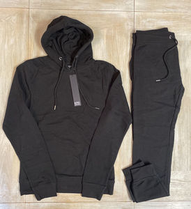 100% Algodão Unisex Heavyweight Pullover Hoodies Joggers Set Alta Qualidade Seamless Streetwear Plain Hood Strings Plus Tracksuits