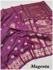En kaliteli en trend çekici Modern tarzı Banarasi ipek Saree el <span class=keywords><strong>Katha</strong></span> Pallu ayna ile Online alışveriş hindistan çalışmak