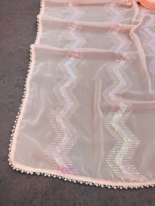 Hafif sahte Georgette Saree bluz iplik ve dizisi ile kadınlar için düğün Partywear Saree hindistan'dan