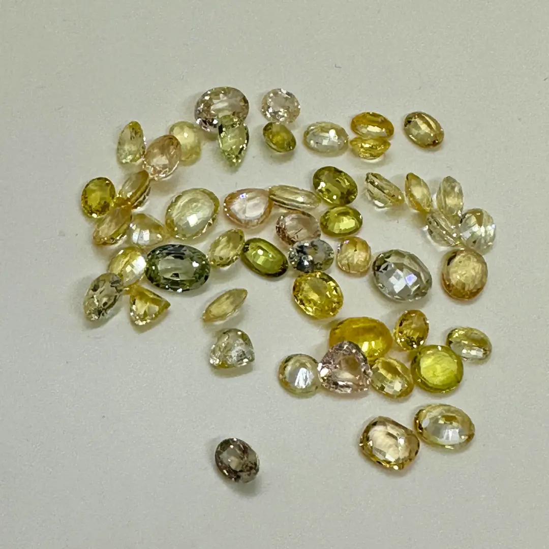 Оптовая продажа, ювелирные изделия с низким уровнем минимального заказа, светло-желтый цвет, круглая форма, сапфир, натуральный камень, 34,99 карат, драгоценный камень