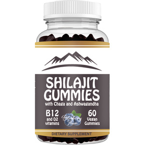 אוכמניות בטעם אנרגיה זיכרון המוח תמיכה gummies איורוודה טבעוני טבעי מינרלים חומצה פולבייית