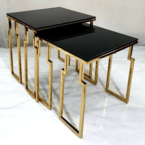Multi Purpose High Quality Gold PVD <strong>Nested</strong> Side <strong>Table</strong> Also Used As <strong>End</strong> <strong>Table</strong> in Luxurious Homes &amp; Offices for Snacks &amp; Decor - Product Image 2