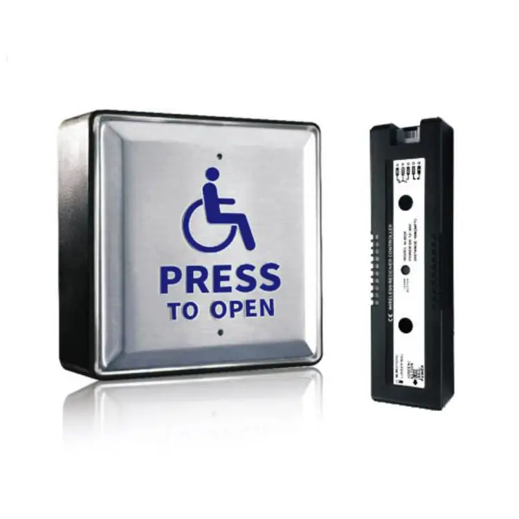 Interrupteur automatique pour porte sans fil à bouton-poussoir Interrupteur à bouton-poussoir carré pour système de contrôle d'accès