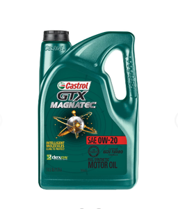 Castrol GTX <strong>MAGNATEC</strong> 0W-20 Full Synthetic Motor <strong>Oil</strong> 5 Quarts 1594C7