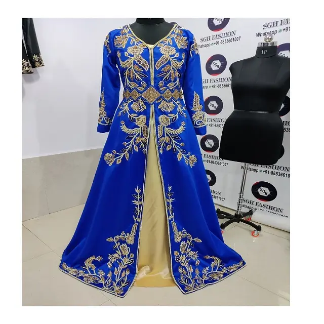 Caftan de style Dubaï robe de soirée caftan de mariage BLUE HOT Maroc Kaftan Design exclusif takchita 2022