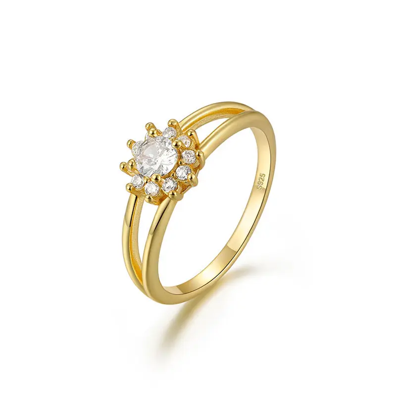GRECIA s925 anelli in argento Sterling placcato oro 18 carati geometrici a forma di fiore grande anelli di fidanzamento di firenze