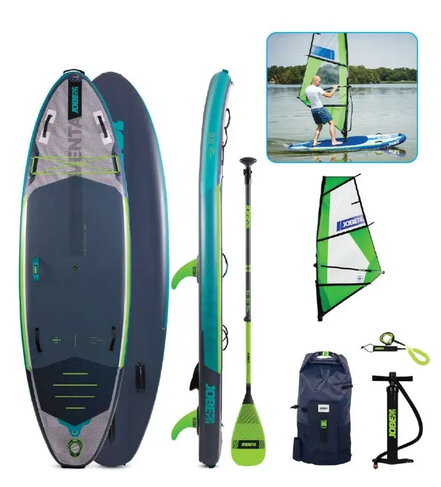 Jobe Venta Sup Board 9.6 Set Blue + Surf Sail Skiing Accessories for Adrenaline and Water Sports Lovers