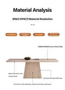 <span class=keywords><strong>Slate</strong></span> Đá Đồ nội thất bằng gỗ hiện đại sang trọng phòng 6 chỗ ngồi bàn ăn đặt - Product Image 2