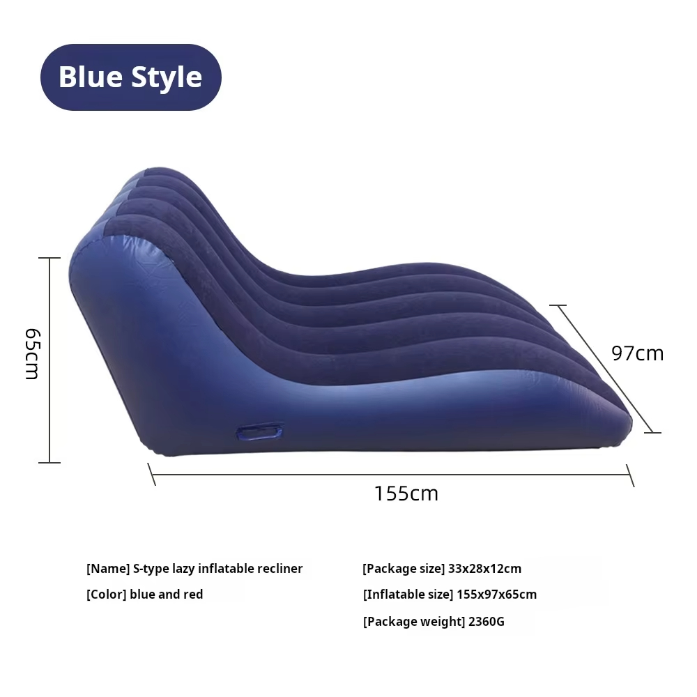 S-shaped blue sofa