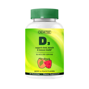 Oem/ODM Vitamin D3 Gummies cho xương và sức khỏe miễn dịch hỗ trợ, vitamin D Gummies cho người lớn - Product Image 1