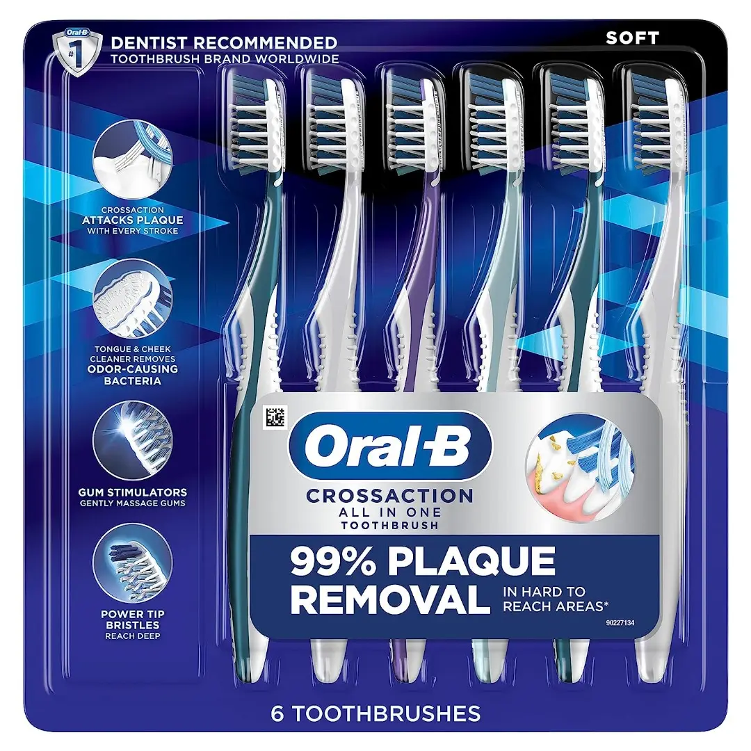 Oral-b sağlıklı temiz diş fırçaları, orta kıllar, 5,6,8 sayım (çeşitli renkler)