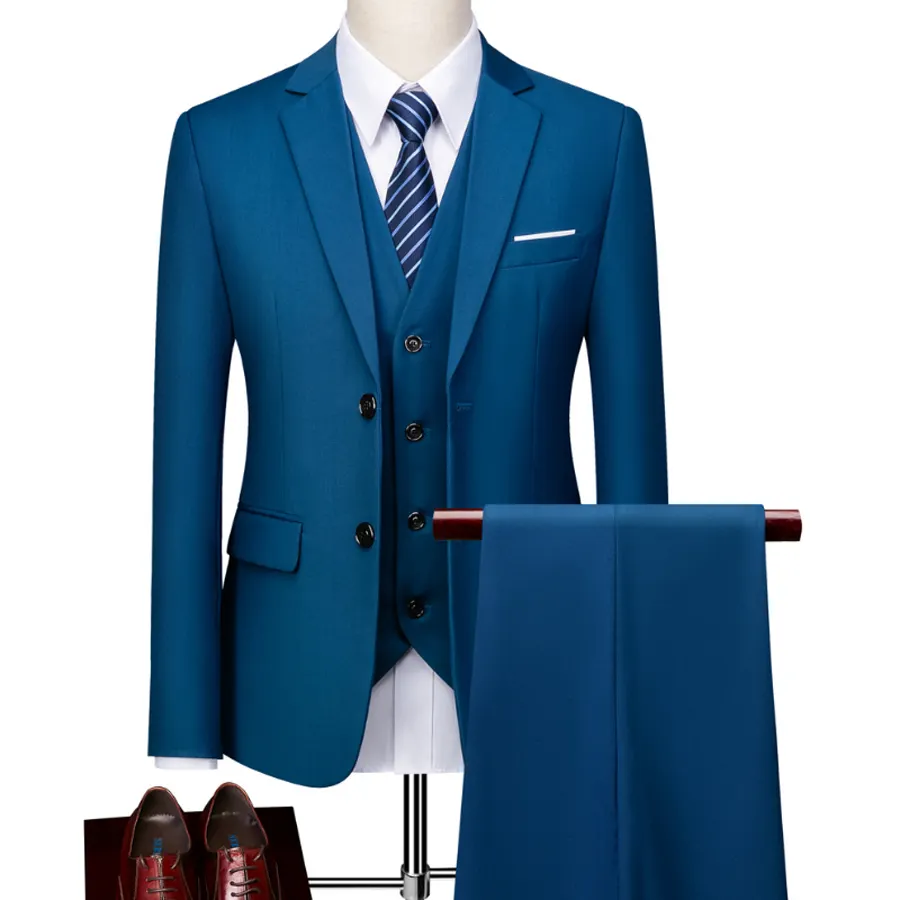 2023 di alta qualità personalizzato formale 3 pezzi abiti da uomo d'affari cappotto e pantaloni abiti da uomo festa di nozze