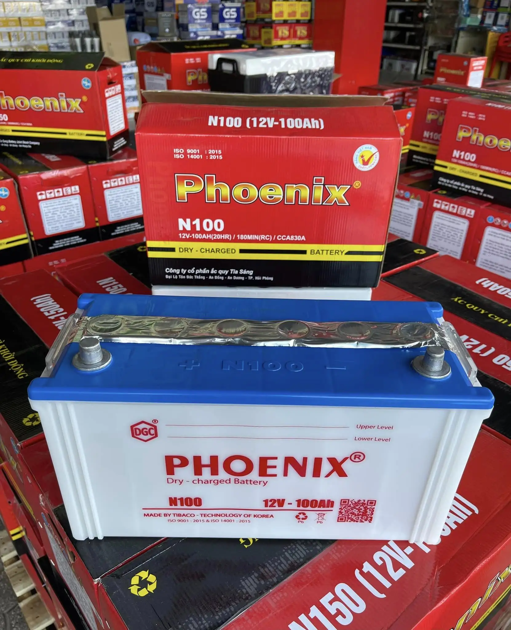 PHOENIX 12V 100AH batteria carica a secco per auto MADE IN VIET NAM alta qualità miglior prezzo