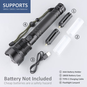 Lightingpass Chất lượng cao siêu sáng loại C sạc Zoom Torch XHP70 khẩn cấp tự vệ săn chiến thuật dẫn đèn pin - Product Image 2