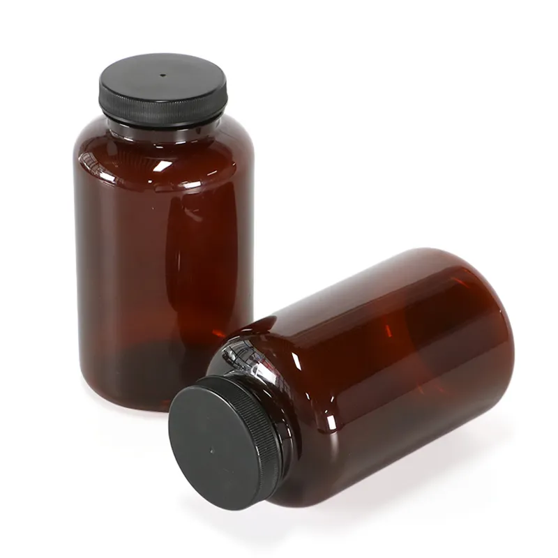 Botellas de cápsulas de Nutrición de plástico con soporte personalizado de 500cc con tapa de rosca botellas de medicina para el cuidado de suplementos