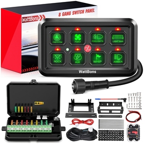 Bộ điều khiển công tắc xe hơi 8 gang, hệ thống rơle cầu chì điều khiển mạch điện 12V, bộ công tắc đèn LED tự động điều chỉnh độ sáng bật/tắt cho xe tải, xe cắm trại, xe RV - Product Image 1