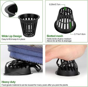 Round Heavy Duty <strong>Pot</strong> Slotted <strong>Mesh</strong> <strong>Net</strong> Cups 2 Inch Plastic <strong>Net</strong> <strong>Pots</strong> for Hydroponics and Garden - Product Image 4