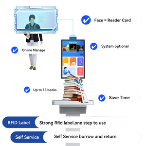 RFID Library <strong>Book</strong> Self-service <strong>Check</strong>-in and <strong>Check</strong>-out Kiosk Machine with Face Recognition - Product Image 4