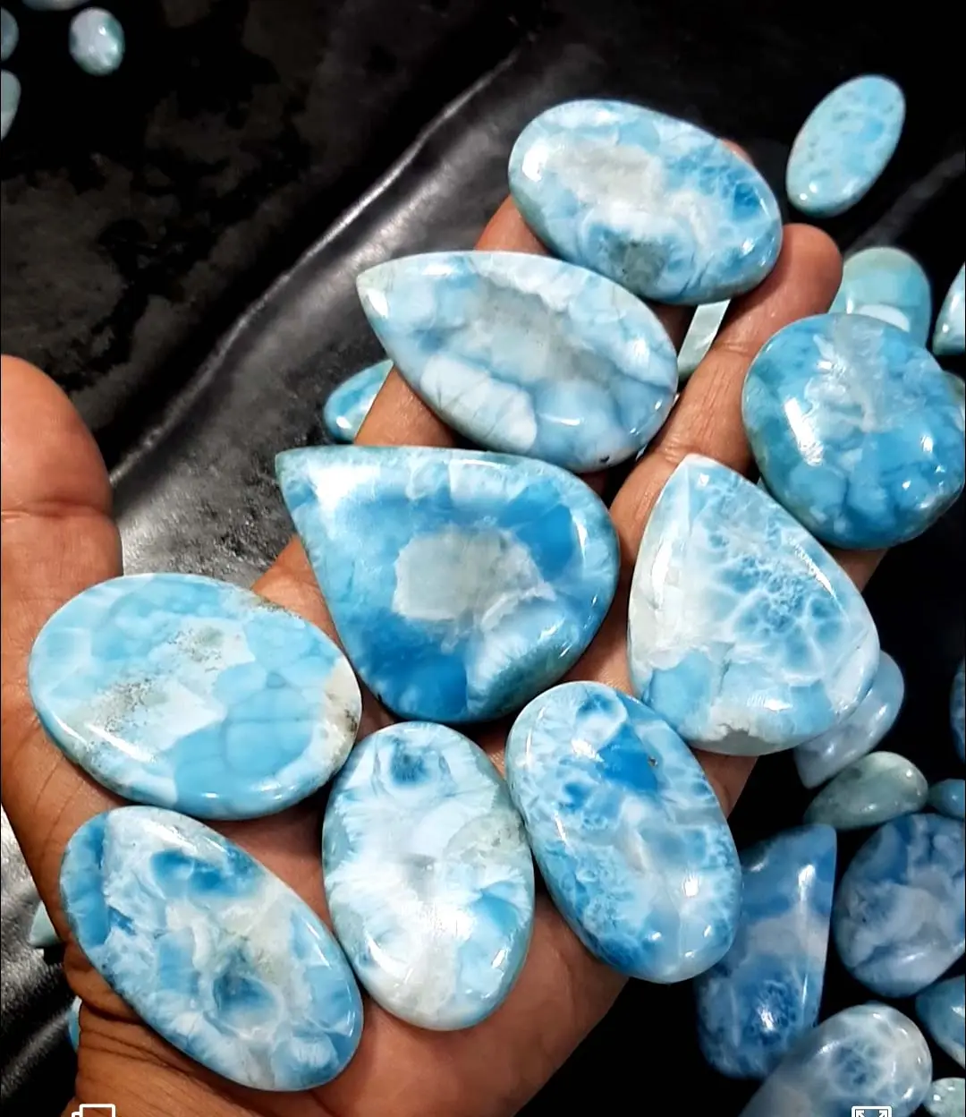 Joyería grande Piedras Larimar Gemas Tamaño libre Cabujón Piedra preciosa suelta Las mejores gemas talladas para joyería de moda