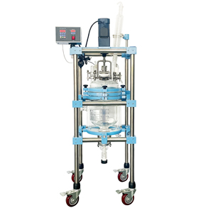 化学反応器1L 2L 3L 5L二層ガラス原子炉実験室攪拌ケトル反応ミキサータンク - Product Image 1