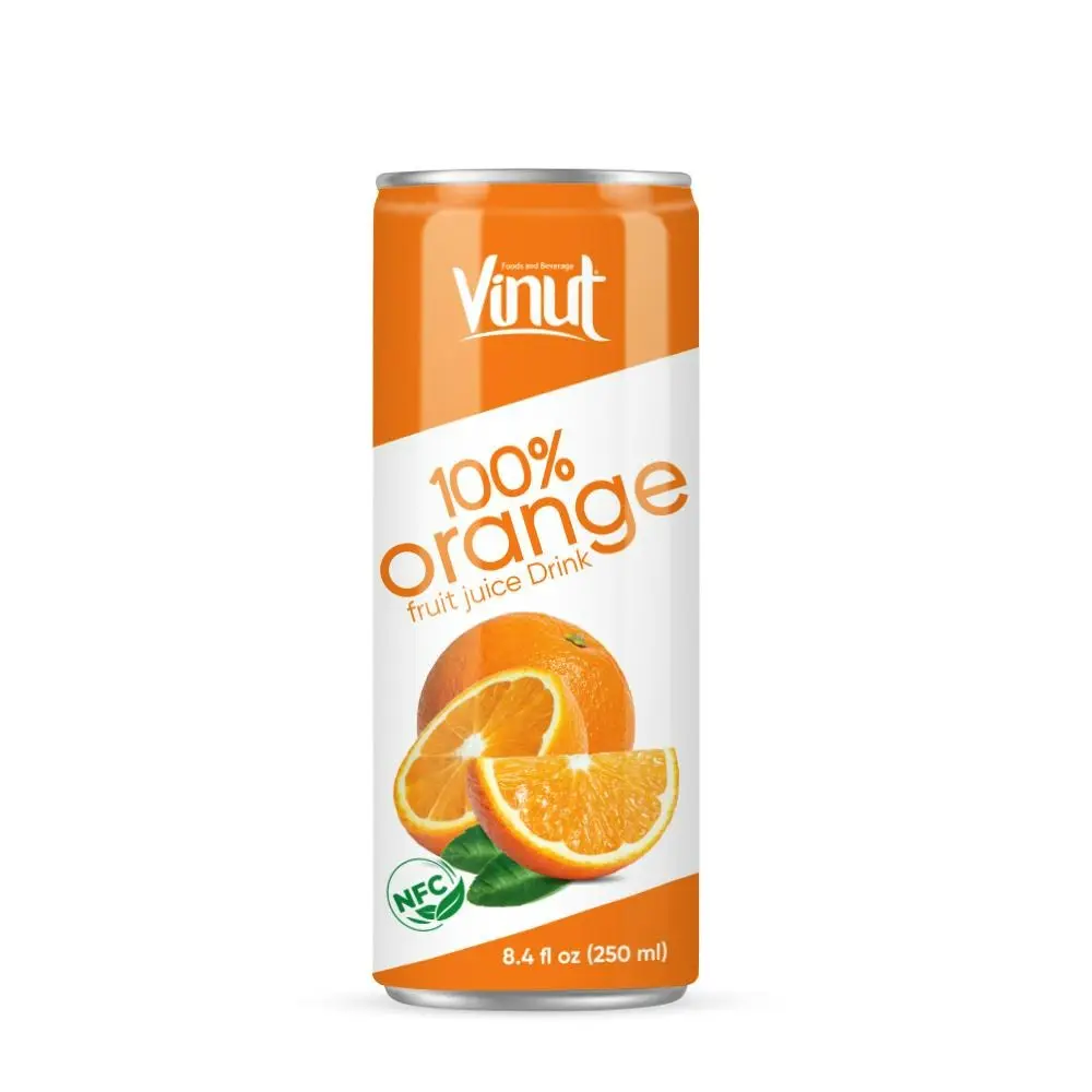 250ml de vrai jus d'orange 100% jus de fruit boisson fabricant emballage personnalisé étiquette privée OEM