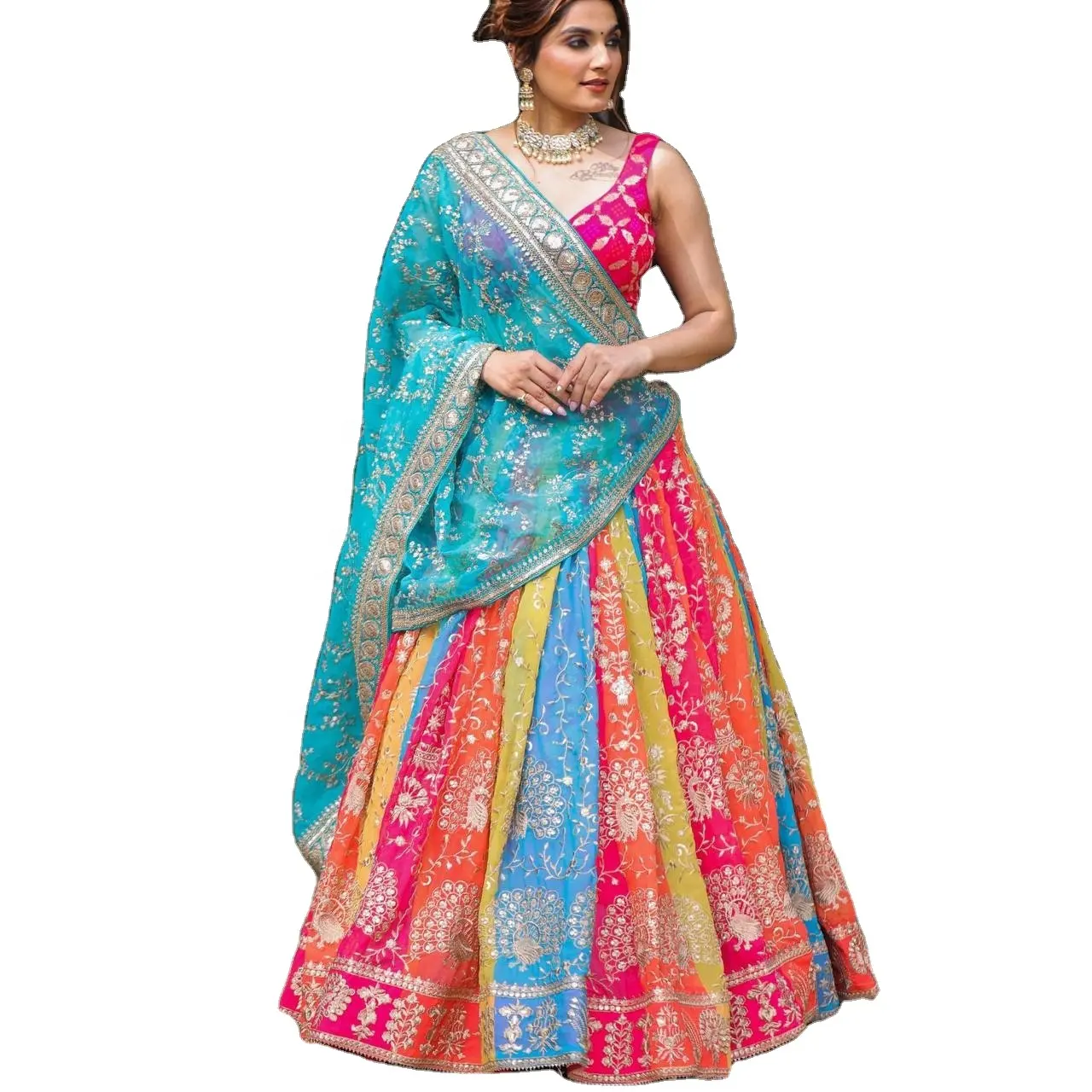FULPARI, новинка, в индийском стиле, с вышивкой, привлекательная одежда для вечеринок, Lehenga choli имеет обычную форму и изготовлен из высококачественной ткани