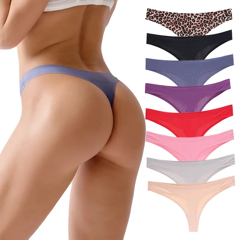 Tanga de tela de nailon transpirable para mujer, lencería Sexy, ropa interior sin costuras, bragas