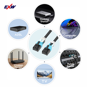 Exw 5 sao 180 ° uốn cáp Ethernet Mini CAT7 SFTP che chắn 1m 2M 3m chiều dài tùy chọn cho <span class=keywords><strong>Internet</strong></span> vệ tinh - Product Image 5