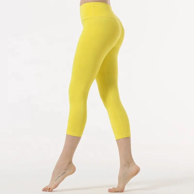 Venta caliente mujeres de cintura alta entrenamiento Yoga Leggings personalizado Nylon Spandex Fitness mujeres levantamiento de glúteos cintura alta gimnasio Yoga Pantalones